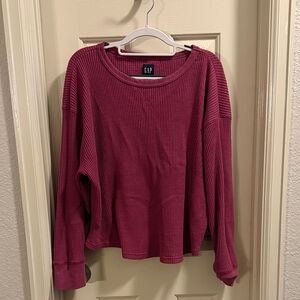GAP, Never Worn, Berry Long Sleeve Waffle Top